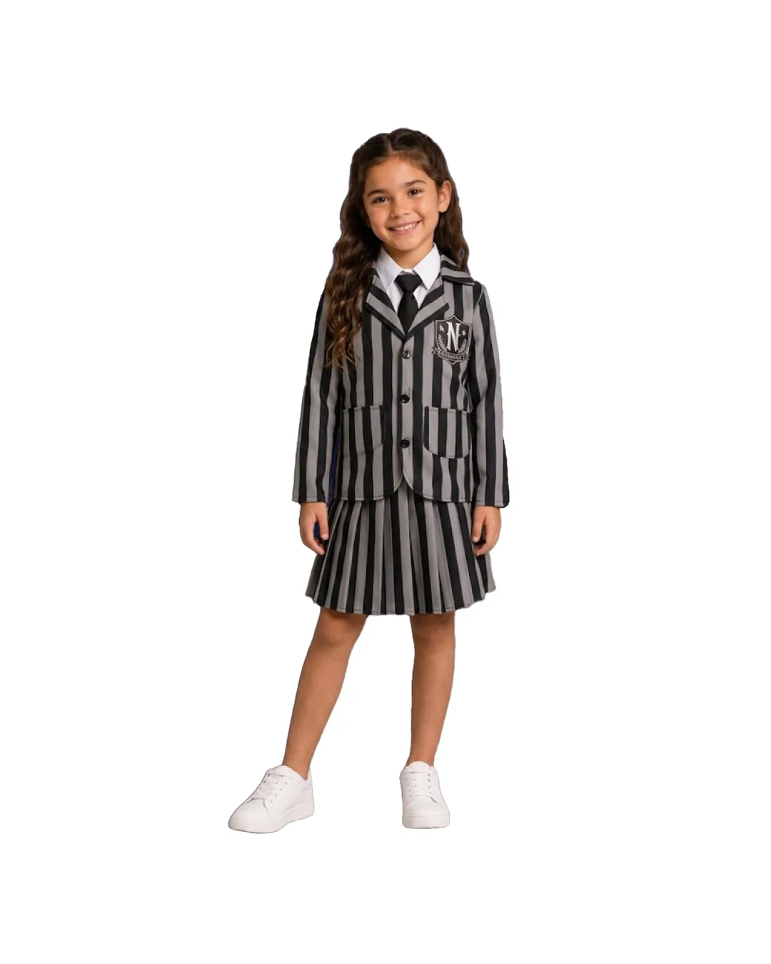 156f21d62a14557cd3b150bb7d373aa3 DISFRAZ DE UNIFORME DE MERLINA NIÑA